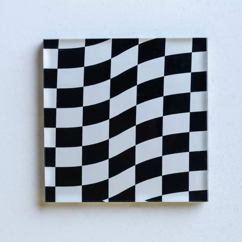 Check Board Acrylic Coasters Set of 3