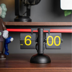 Black X Yellow 12H Desktop Clock