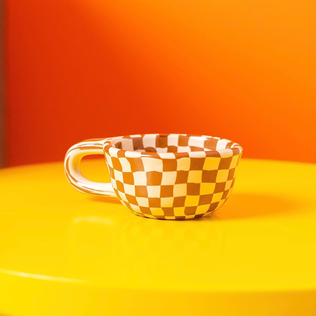 Brown Checkers Mug